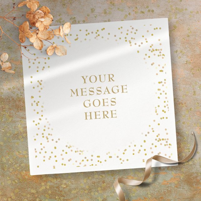 Personlig Elegant Guldstoft Konfetti Pappersservett (Personalized Elegant Gold Dust Confetti Napkins)