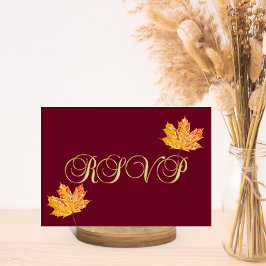 Personlig Elegant Höst Burgundy RSVP Bröllop OSA Kort
