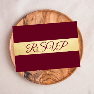 Personlig Elegant Höst Burgundy RSVP Bröllop OSA Kort