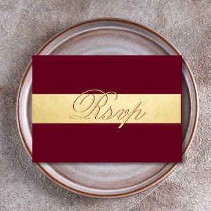 Personlig Elegant Höst Burgundy RSVP Bröllop OSA Kort