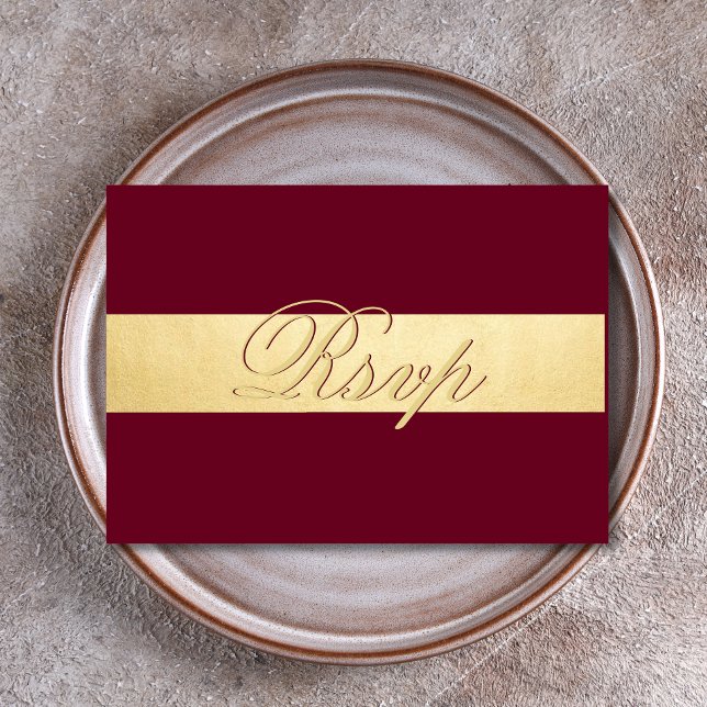 Personlig Elegant Höst Burgundy RSVP Bröllop OSA Kort (Skapare uppladdad)