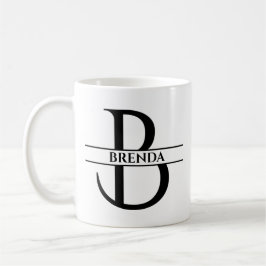 Personlig Elegant Initial Brev B Kaffemugg
