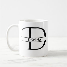 Personlig Elegant Initial Brev D Kaffemugg