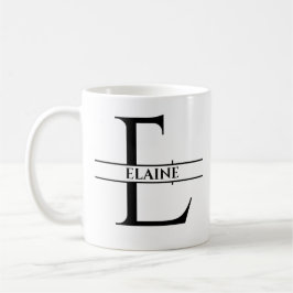 Personlig Elegant Initial Brev E Kaffemugg