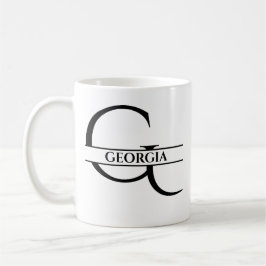 Personlig Elegant Initial Brev G Kaffemugg
