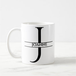 Personlig Elegant Initial Brev J Kaffemugg