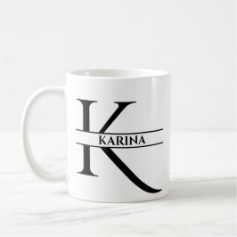 Personlig Elegant Initial Brev K Kaffemugg