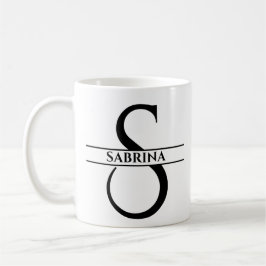 Personlig Elegant Initial Brev S Kaffemugg
