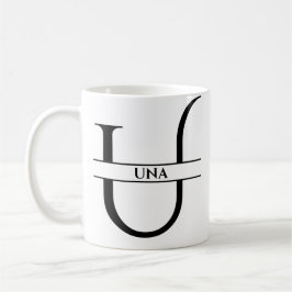 Personlig Elegant Initial Brev U Kaffemugg