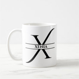 Personlig Elegant Initial Brev X Kaffemugg