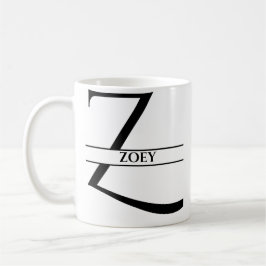 Personlig Elegant Initial Brev Z Kaffemugg