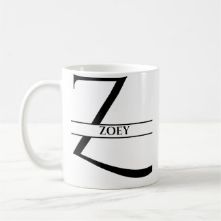 Personlig Elegant Initial Brev Z Kaffemugg