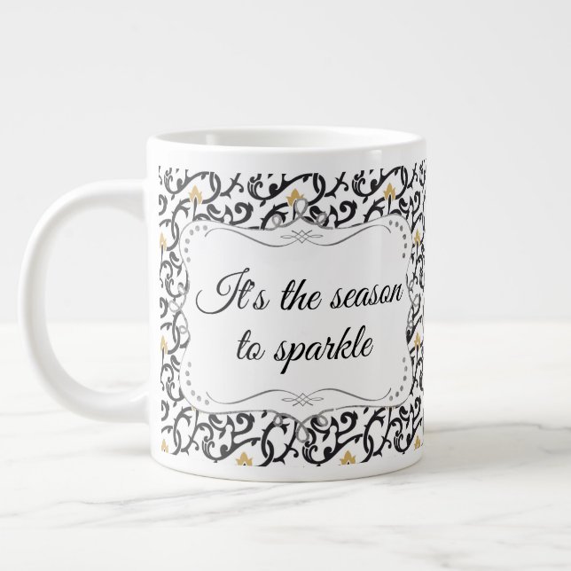 Personlig Elegant jul Mönster Jumbo Mugg (Vänster)