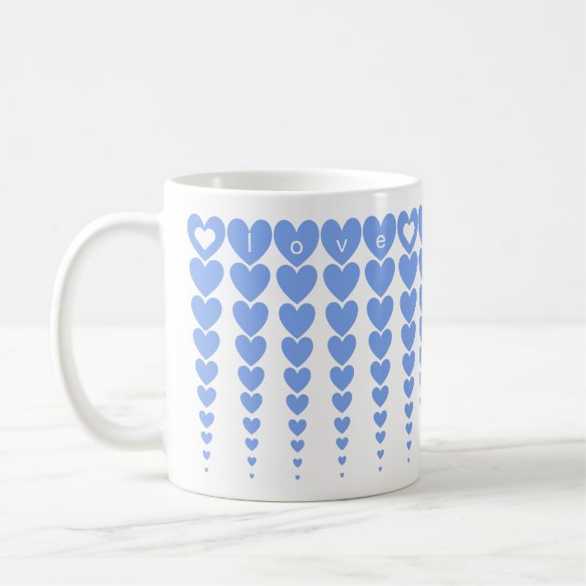 Personlig Elegant Kärlek Hope Blue Hearts Tinsels Kaffemugg (Vänster)