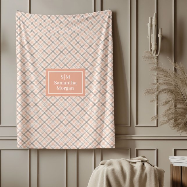 Personlig Elegant Kast Korallgrå Komfort Fleecefilt (Personalized Elegant Throw Coral Grey Comfort)