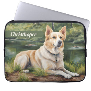 Personlig elegant laptoppskydd med bedårande hund laptop fodral