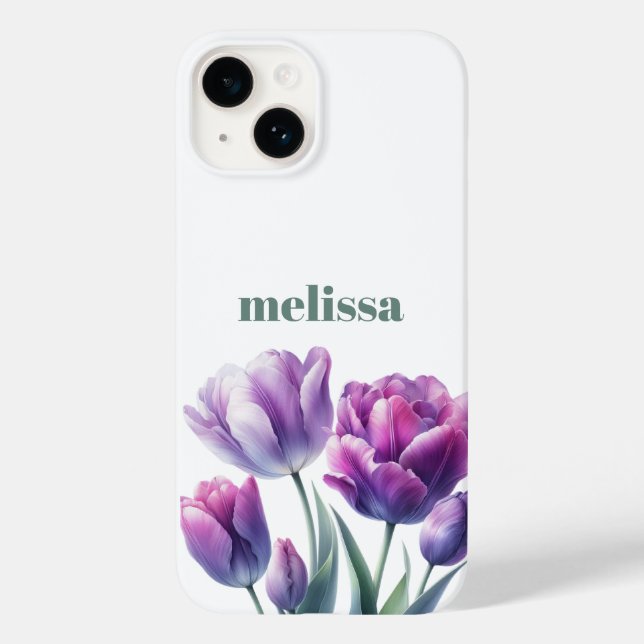 Personlig Elegant lila Monogram (Baksida)