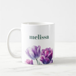 Personlig Elegant lila Monogram Kaffemugg