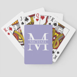 Personlig Elegant Lila Monogram och Namn Casinokort