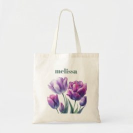 Personlig Elegant lila Monogram Tygkasse
