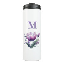Personlig Elegant lila Tulip Monogram