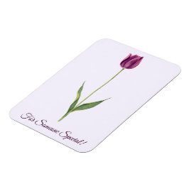 Personlig Elegant Lila Tulpan Magnet