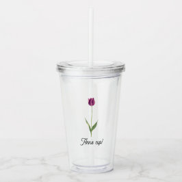 Personlig Elegant Lila Tulpan Take Away Mugg