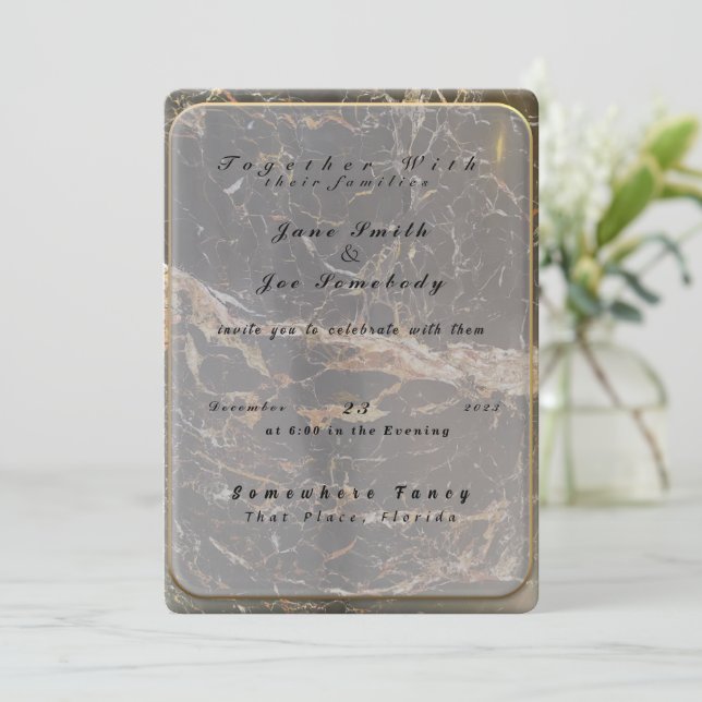 Personlig Elegant Marble Inbjudningar (Stående Fram)