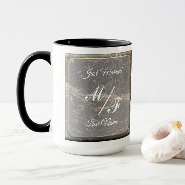 Personlig Elegant Marble Mugg (Med munk)