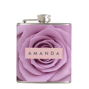 Personlig Elegant Mauve Rosblomma Fickplunta