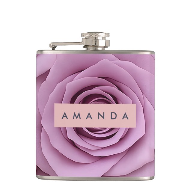 Personlig Elegant Mauve Rosblomma Fickplunta (Framsidan)