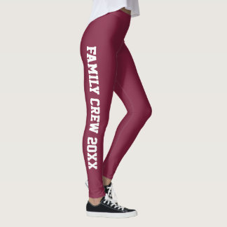 Personlig Elegant Merlotröd Familjeåterträff Kul Leggings