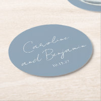 Personlig Elegant Minimalist Bröllop Dusty Blue