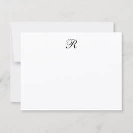 Personlig Elegant Minimalistisk Skriptmonogram Anteckningskort