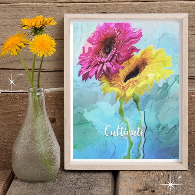 Personlig Elegant Modern Blommigt-sammansättning Poster (Frame not included. Shown at 8"x10". Available in many other sizes. Customize with a name, phrase ..)