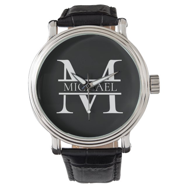 Personlig Elegant Monogram och Namn Armbandsur (Framsida)