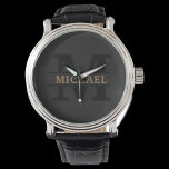 Personlig Elegant Monogram och Namn Armbandsur<br><div class="desc">Lägg till lite elegans i dina dagliga essenser med den här personligen monogram och namn-produkten. Med en förfinad utformning och detaljerad anpassade kombineras sofistikering och funktionalitet. Oavsett om det gäller personlig använda eller som en tänkbar gåva, visar det här objektet ett monogram för snyggten och namn, som du har valt,...</div>