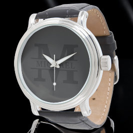 Personlig Elegant Monogram och Namn Armbandsur