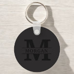 Personlig Elegant Monogram och Namn Nyckelring<br><div class="desc">Lägg till lite elegans i dina dagliga essenser med den här personligen monogram och namn-produkten. Med en förfinad utformning och detaljerad anpassade kombineras sofistikering och funktionalitet. Oavsett om det gäller personlig använda eller som en tänkbar gåva, visar det här objektet ett monogram för snyggten och namn, som du har valt,...</div>