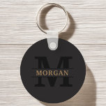 Personlig Elegant Monogram och Namn Nyckelring<br><div class="desc">Lägg till lite elegans i dina dagliga essenser med den här personligen monogram och namn-produkten. Med en förfinad utformning och detaljerad anpassade kombineras sofistikering och funktionalitet. Oavsett om det gäller personlig använda eller som en tänkbar gåva, visar det här objektet ett monogram för snyggten och namn, som du har valt,...</div>