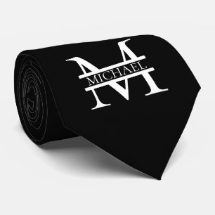 Personlig Elegant Monogram och Namn Slips