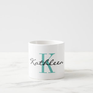 Personlig elegant monogram små espresso kopp espressomugg