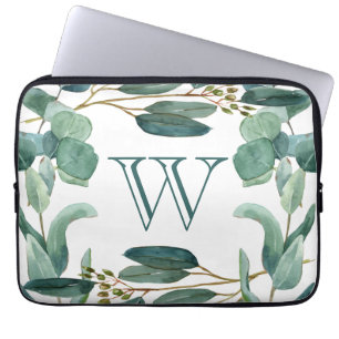 Personlig Elegant Monogrammed Eucalyptus Laptop Fodral