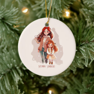 Personlig Elegant Mor och dotter Julgransprydnad Keramik