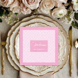 Personlig Elegant Napkins Ljusa rosa Tartan Pappersservett