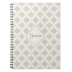 Personlig Elegant Neutralt Arabesque Anteckningsbok