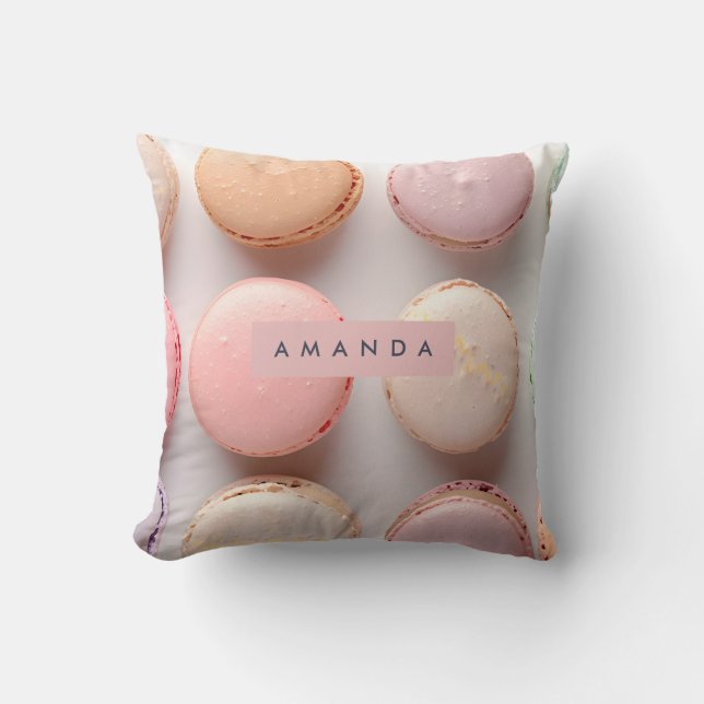 Personlig Elegant Pastellfärgad Macaron Kudde (Framsida)