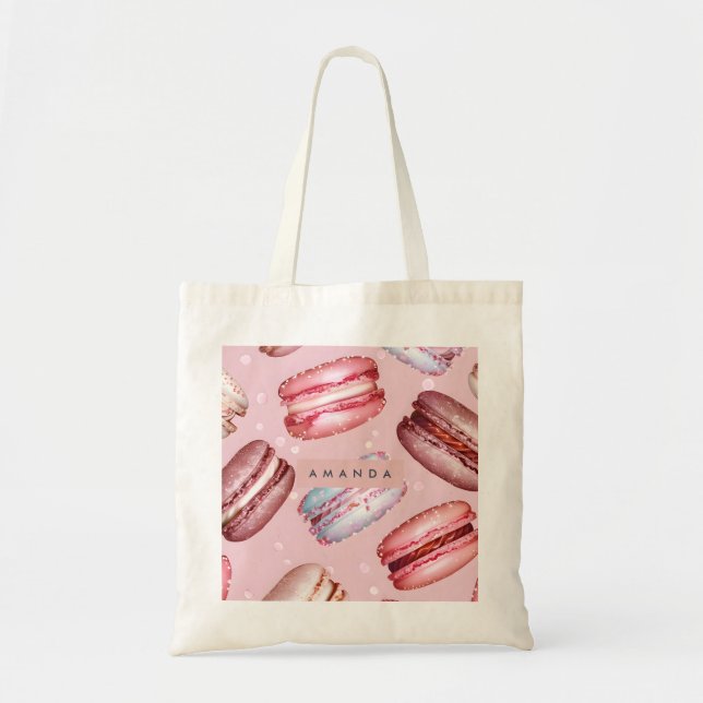 Personlig Elegant Pastellfärgad Macaron Tygkasse (Framsidan)