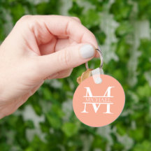 Personlig Elegant Peach Monogram och Namn