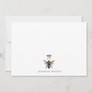 Personlig Elegant Queen Bee Krona Logotyp Anteckningskort